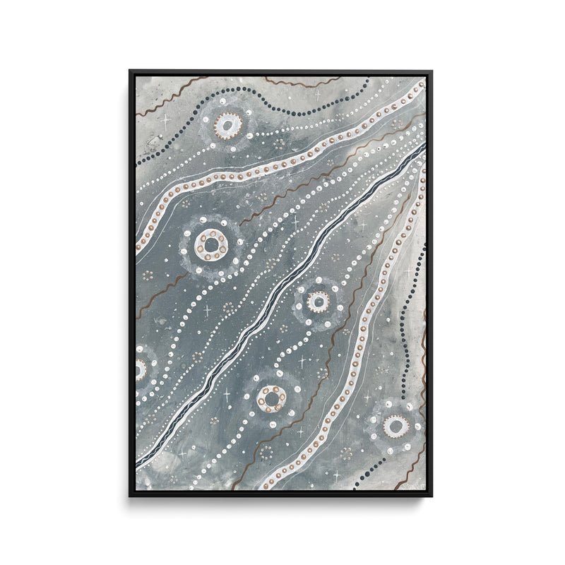 Autumn Changes-  Green Aboriginal Art Print by Holly Stowers - Canvas or Fine Art Dot Painting (Copy) I Heart Wall Art Australia