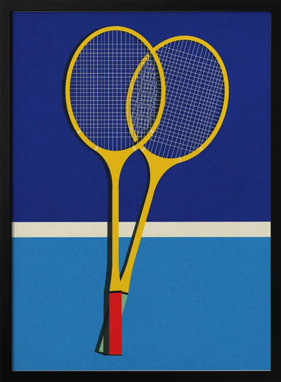 Wooden Badminton Rackets - Stretched Canvas, Poster or Fine Art Print I Heart Wall Art