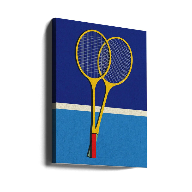 Wooden Badminton Rackets - Stretched Canvas, Poster or Fine Art Print I Heart Wall Art