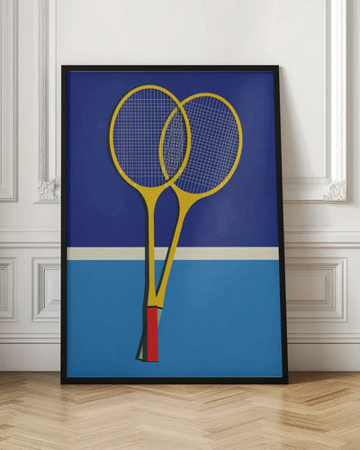 Wooden Badminton Rackets - Stretched Canvas, Poster or Fine Art Print I Heart Wall Art