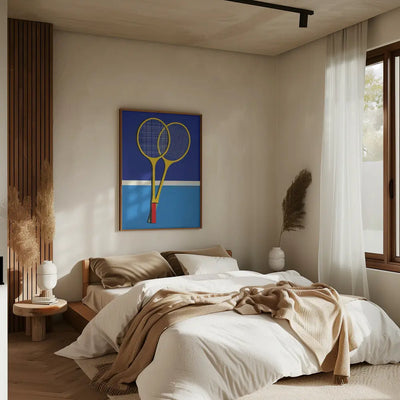 Wooden Badminton Rackets - Stretched Canvas, Poster or Fine Art Print I Heart Wall Art