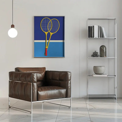 Wooden Badminton Rackets - Stretched Canvas, Poster or Fine Art Print I Heart Wall Art