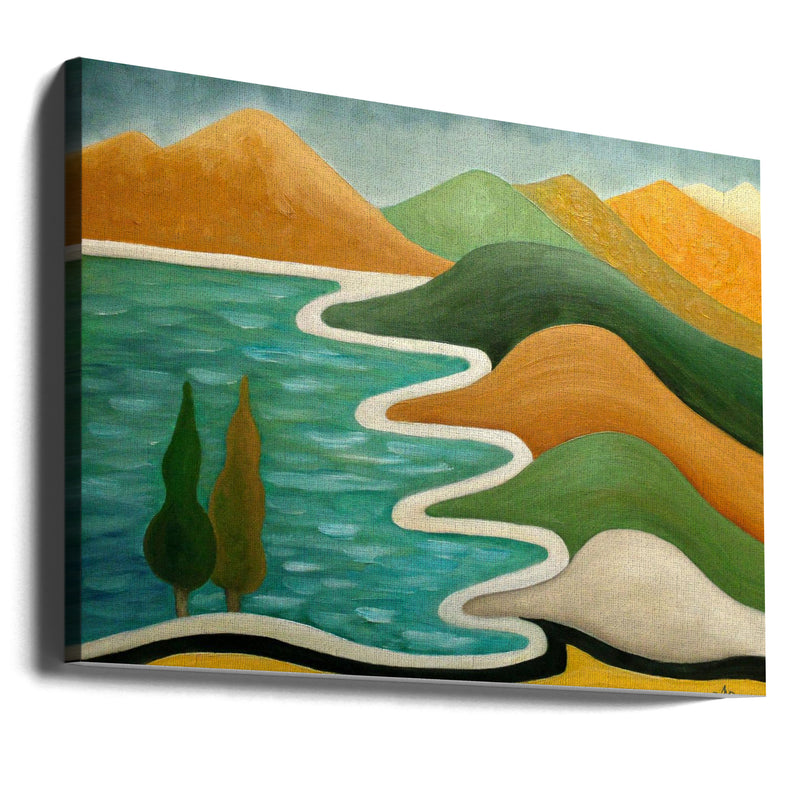 Winding Coast - Stretched Canvas, Poster or Fine Art Print I Heart Wall Art