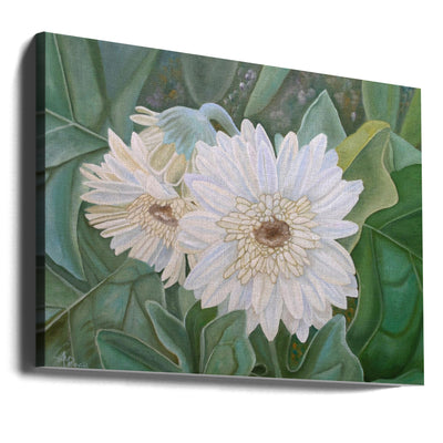 White Gerbera - Stretched Canvas, Poster or Fine Art Print I Heart Wall Art