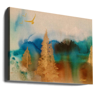 Golden Landscape - Stretched Canvas, Poster or Fine Art Print I Heart Wall Art