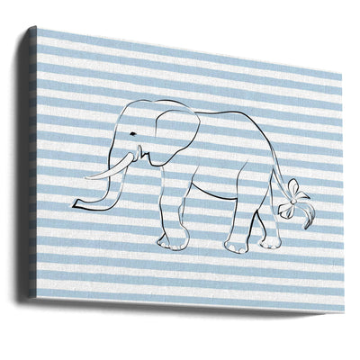 Stripe Elephant - Stretched Canvas, Poster or Fine Art Print I Heart Wall Art