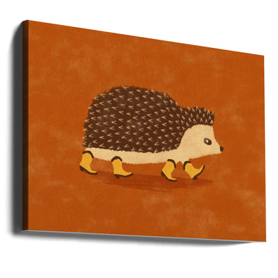 Sonny the Hedgehog Running In Cowboy Boots - Stretched Canvas, Poster or Fine Art Print I Heart Wall Art