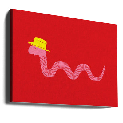 Wiggly Western Worm - Stretched Canvas, Poster or Fine Art Print I Heart Wall Art