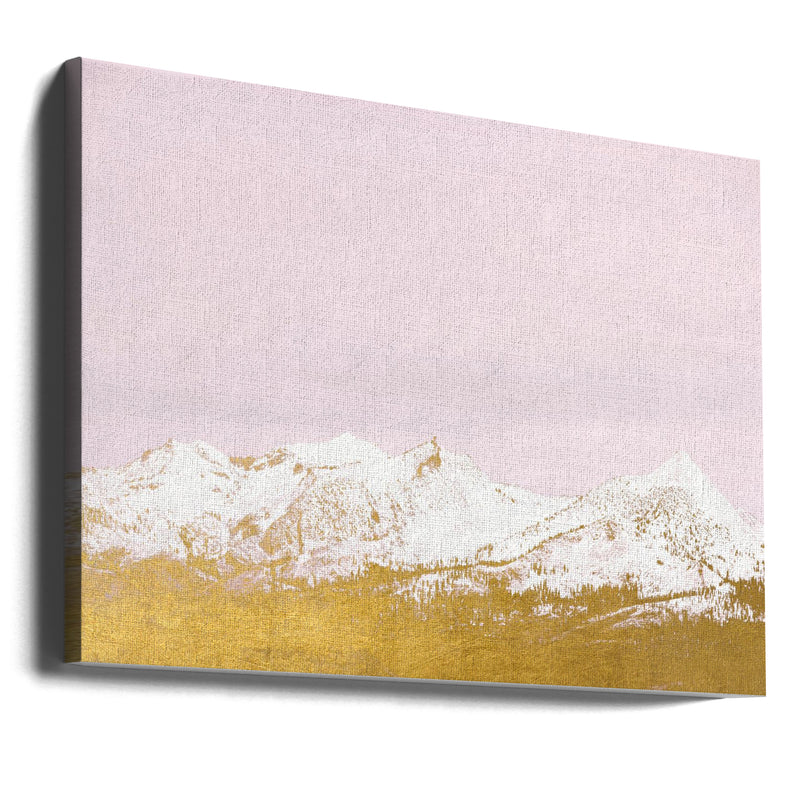 Gold Mountains - Stretched Canvas, Poster or Fine Art Print I Heart Wall Art