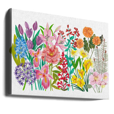 Flowers in the Garden - Stretched Canvas, Poster or Fine Art Print I Heart Wall Art