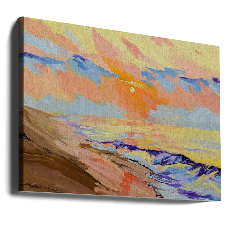 Sunset At the Beach - Stretched Canvas, Poster or Fine Art Print I Heart Wall Art