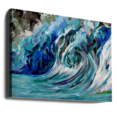 Blue Wawe - Stretched Canvas, Poster or Fine Art Print I Heart Wall Art