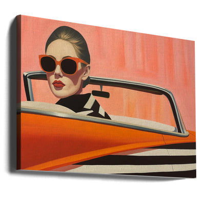 Woman In a Cadilac - Stretched Canvas, Poster or Fine Art Print I Heart Wall Art