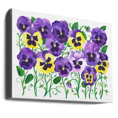 Pansy Field - Stretched Canvas, Poster or Fine Art Print I Heart Wall Art