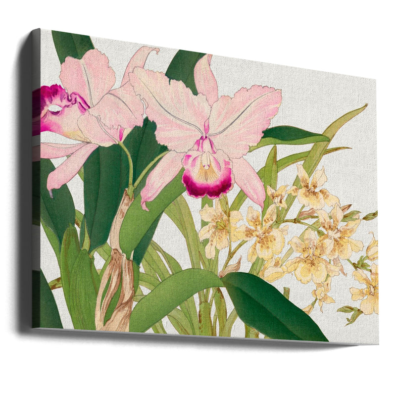 Oncidium Woodblock Painting No.2 - Stretched Canvas, Poster or Fine Art Print I Heart Wall Art