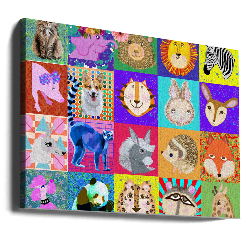 Pop Animal portraits 2 - Stretched Canvas, Poster or Fine Art Print I Heart Wall Art