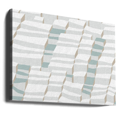 City life always up soft grey pattern - Stretched Canvas, Poster or Fine Art Print I Heart Wall Art