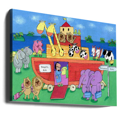 The Animals Enter Two by Two into Noah&#039;s Ark - Stretched Canvas, Poster or Fine Art Print I Heart Wall Art