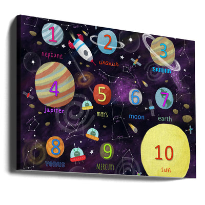 Learn to Count with Carla Daly&#039;s Space Counting Art - Stretched Canvas, Poster or Fine Art Print I Heart Wall Art