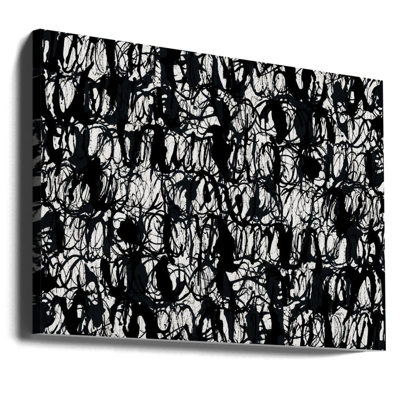 Abstract Ink Swirls Black 2 - Stretched Canvas, Poster or Fine Art Print I Heart Wall Art