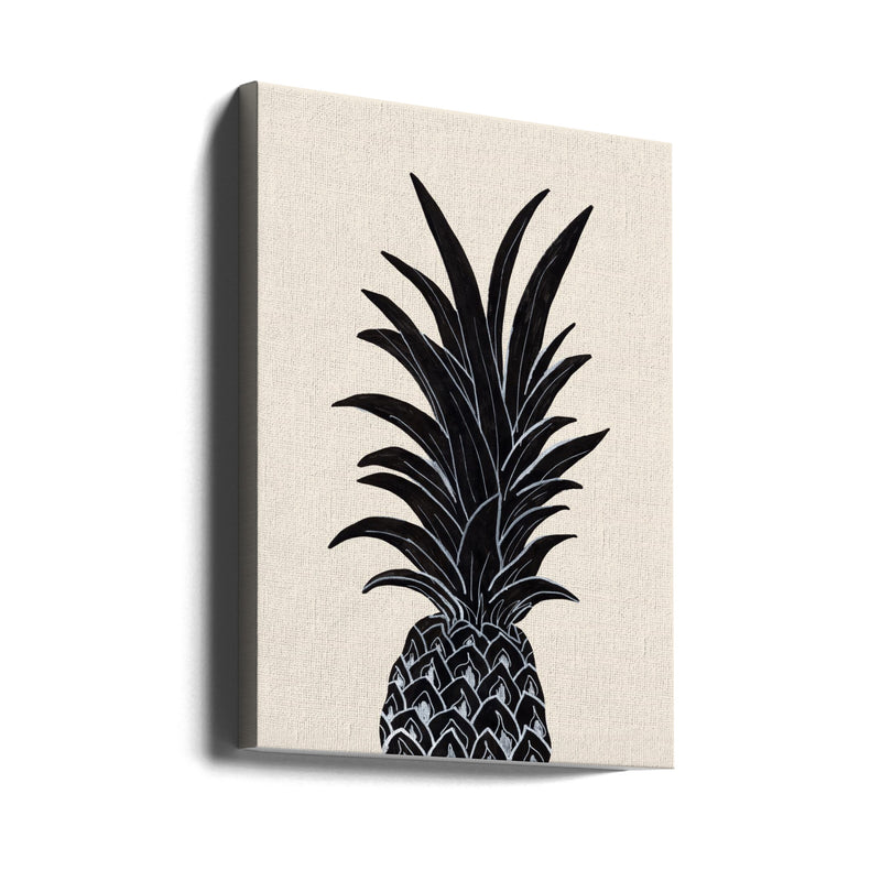 Black Pineapple - Stretched Canvas, Poster or Fine Art Print I Heart Wall Art