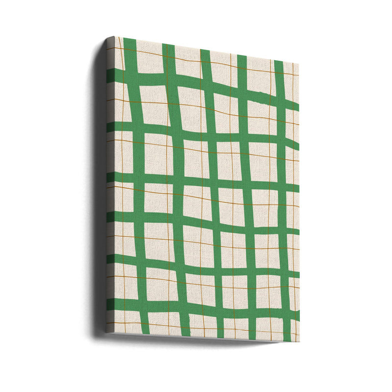 Green Grid - Stretched Canvas, Poster or Fine Art Print I Heart Wall Art