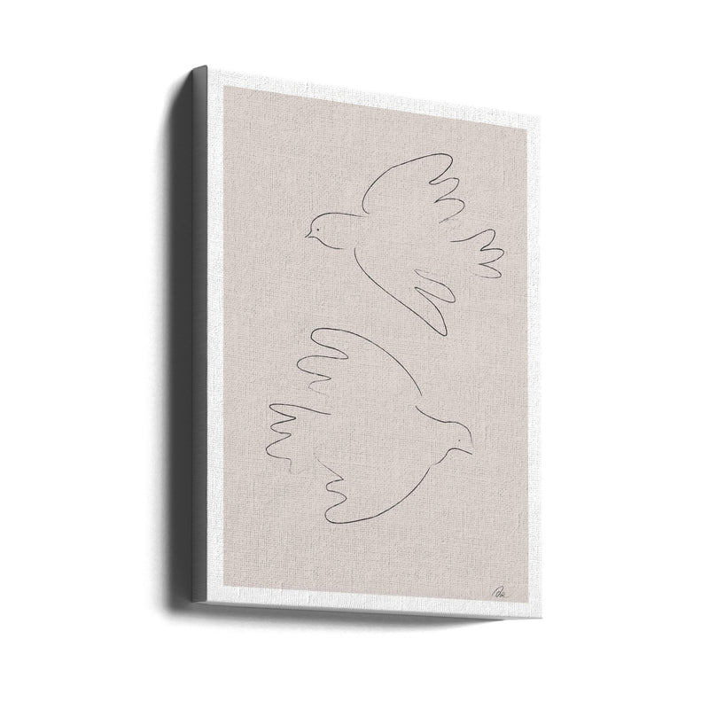 Two Doves - Stretched Canvas, Poster or Fine Art Print I Heart Wall Art