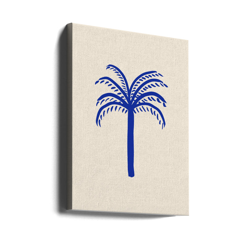 Blue Palm - Stretched Canvas, Poster or Fine Art Print I Heart Wall Art