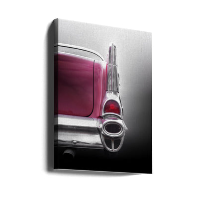 American classic car Bel Air 1957 Tail fin - Stretched Canvas, Poster or Fine Art Print I Heart Wall Art