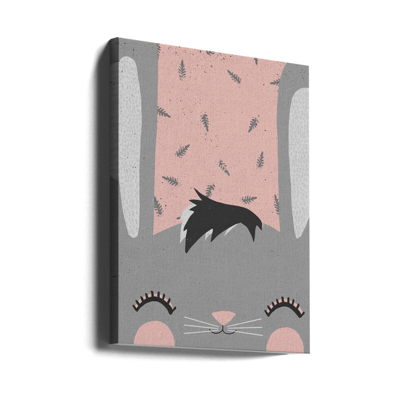 Little Bunny (pink) - Stretched Canvas, Poster or Fine Art Print I Heart Wall Art