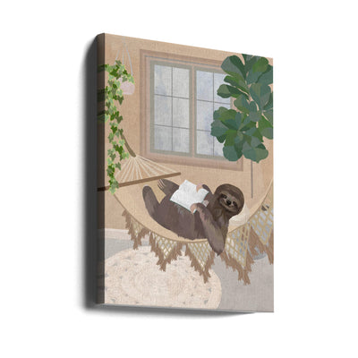 Lazy sloth in hammock - Stretched Canvas, Poster or Fine Art Print I Heart Wall Art