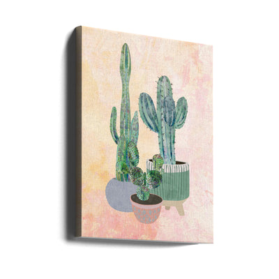 Boho Cactus Trio - Stretched Canvas, Poster or Fine Art Print I Heart Wall Art