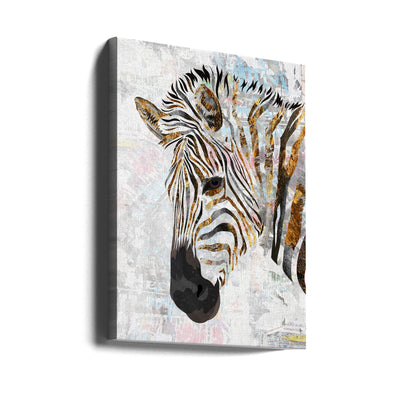 Grunge gold zebra - Stretched Canvas, Poster or Fine Art Print I Heart Wall Art