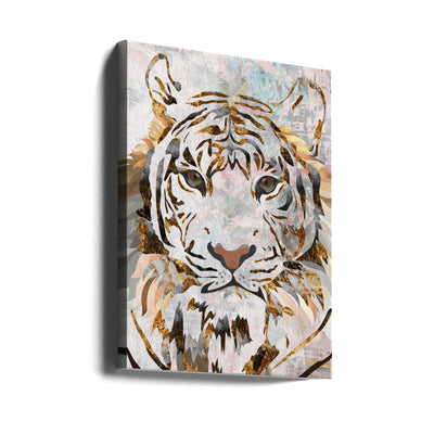 Grunge Gold Tiger - Stretched Canvas, Poster or Fine Art Print I Heart Wall Art