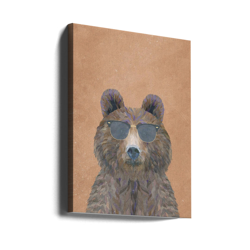 Cool Bear Portrait - Stretched Canvas, Poster or Fine Art Print I Heart Wall Art