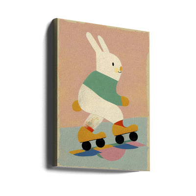 Skating Bunny - Stretched Canvas, Poster or Fine Art Print I Heart Wall Art