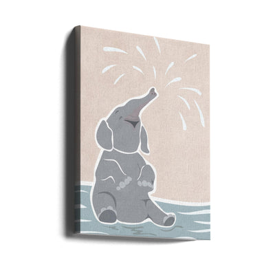 Cute scandi elephant children's art - Stretched Canvas, Poster or Fine Art Print I Heart Wall Art