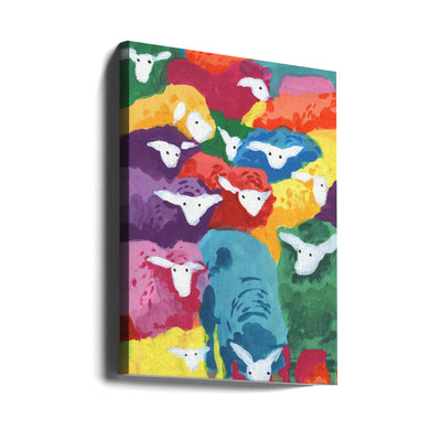 Colorful Sheep Cocktail - Stretched Canvas, Poster or Fine Art Print I Heart Wall Art