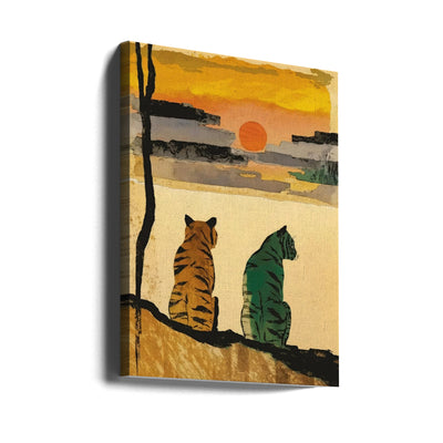 Resting Tigers - Stretched Canvas, Poster or Fine Art Print I Heart Wall Art