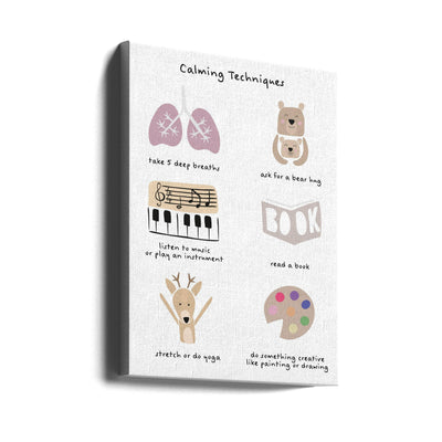 Children's calming meditation emotions print 2 - Stretched Canvas, Poster or Fine Art Print I Heart Wall Art