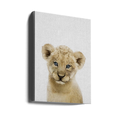 Peekaboo Baby Lion - Stretched Canvas, Poster or Fine Art Print I Heart Wall Art