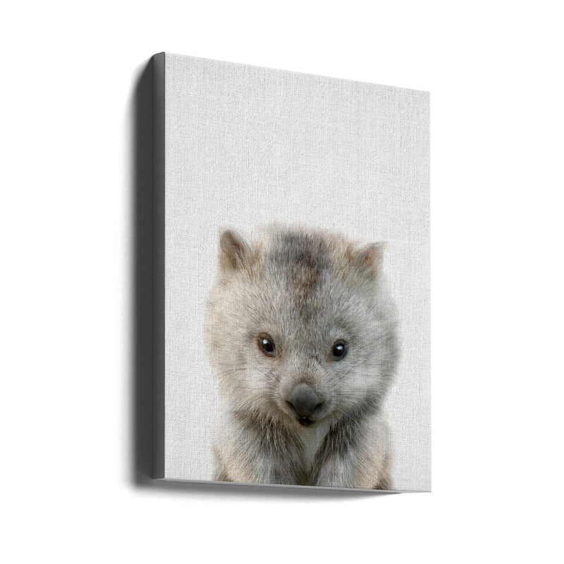 Peekaboo Baby Wombat - Stretched Canvas, Poster or Fine Art Print I Heart Wall Art