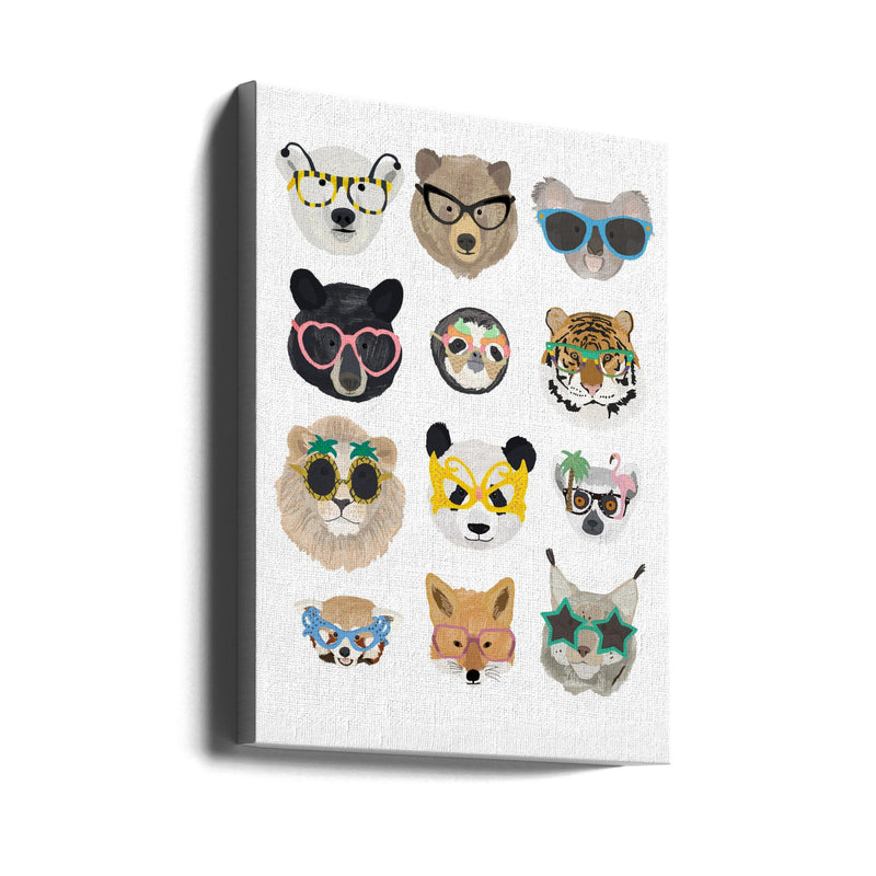 Big Cats in glasses print - Stretched Canvas, Poster or Fine Art Print I Heart Wall Art