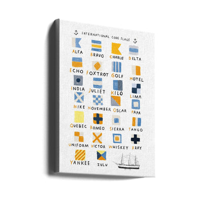 Nautical Flags - Stretched Canvas, Poster or Fine Art Print I Heart Wall Art