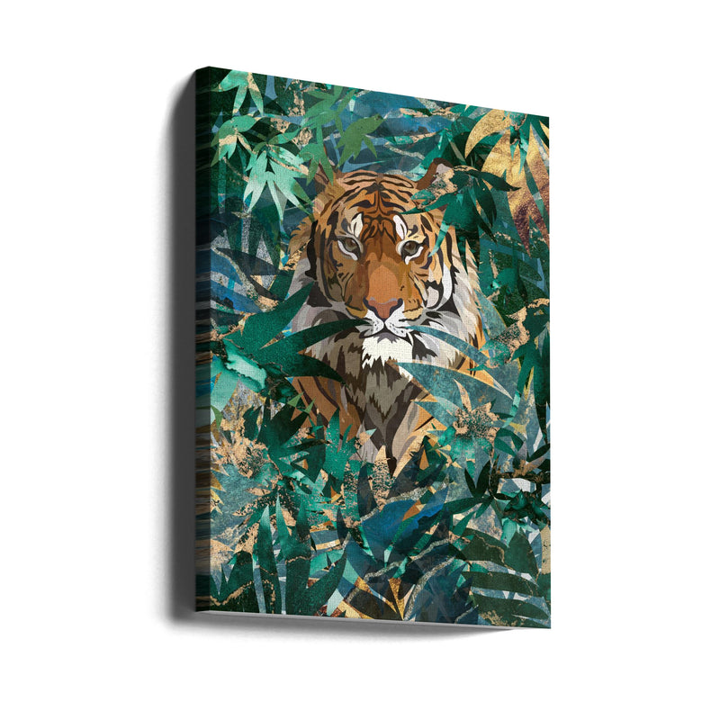 Tiger in the jungle 2 - Stretched Canvas, Poster or Fine Art Print I Heart Wall Art