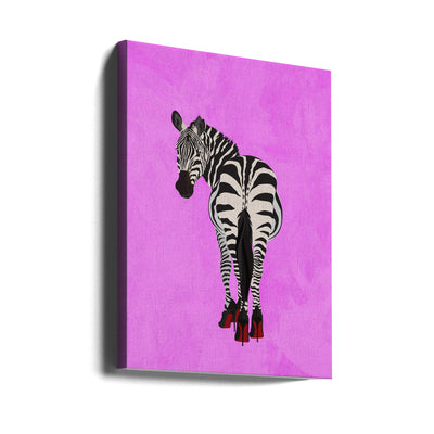 Zebra Shoes pink - Stretched Canvas, Poster or Fine Art Print I Heart Wall Art