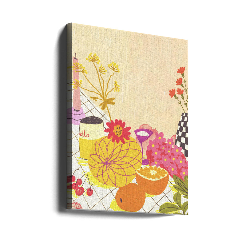 Citrus and flowers - Stretched Canvas, Poster or Fine Art Print I Heart Wall Art