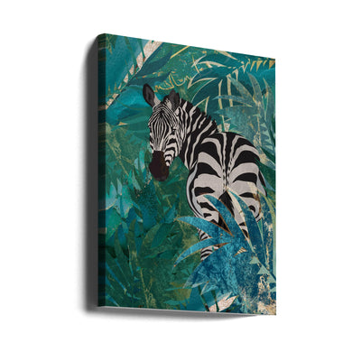 Zebra in the jungle 1 - Stretched Canvas, Poster or Fine Art Print I Heart Wall Art