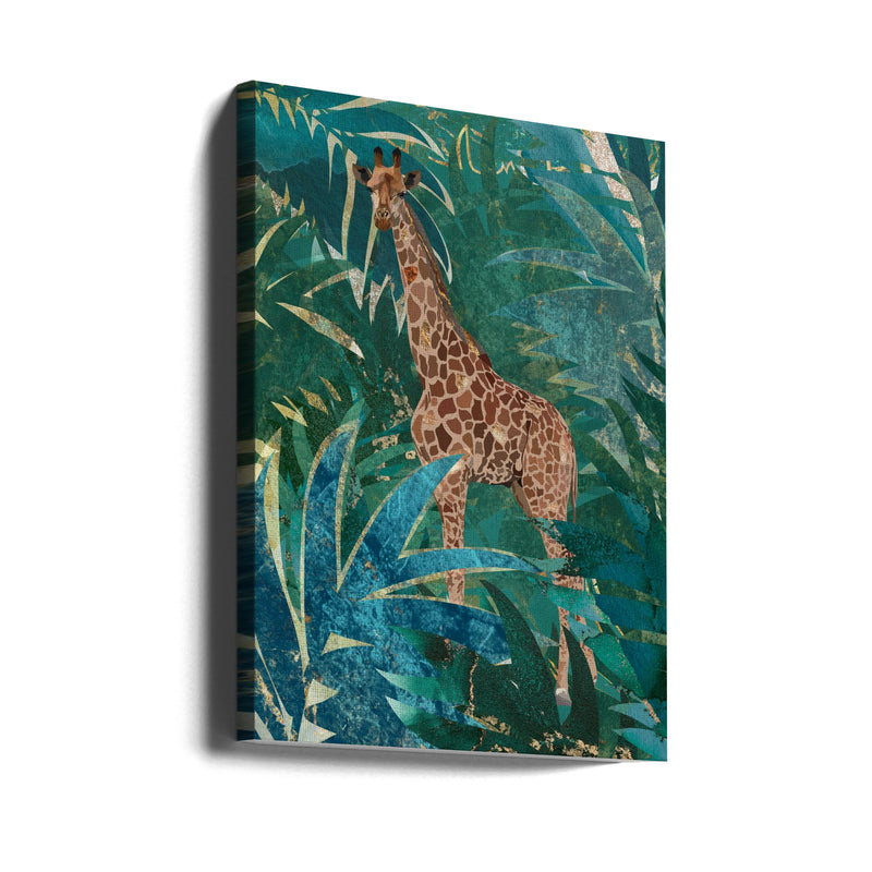 Giraffe in the jungle - Stretched Canvas, Poster or Fine Art Print I Heart Wall Art