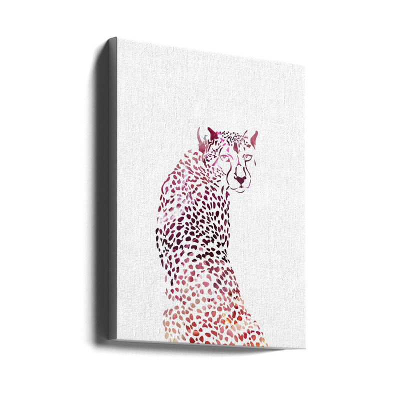 Pink Cheetah - Stretched Canvas, Poster or Fine Art Print I Heart Wall Art